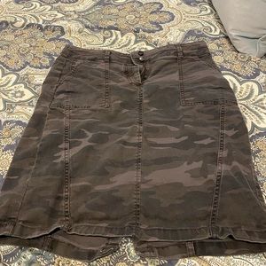 Loft Grey Camouflage Mini Skirt